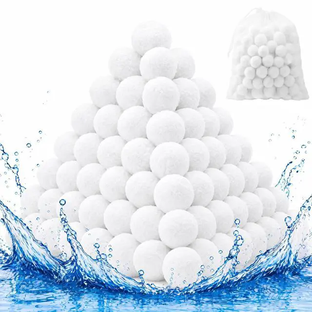 Main image of 3.6 LBs Pool Filter Balls for Sand Filter, Reusable Pool Sand Filter Balls, Eco-Friendly Pool Filter Media Balls for Swimming Pool, Aquarium Tank (Equals 120 LBs Pool Filter Sand, White)