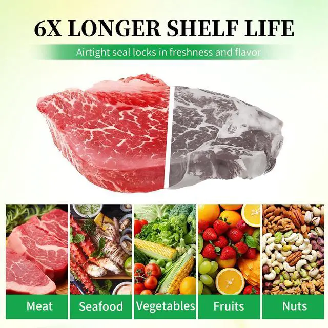 Alt view image 6 of 7 - 50 Pack Reusable Vacuum Sealer Bags for Food, 5 Assorted Sizes, BPA-Free Food Storage Bag for Sous Vide Cooking or Microwave Heating, Compatible with Handheld Sealer and Vac Sealer Machine