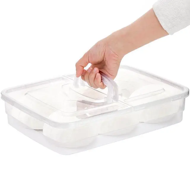 Alt view image 5 of 7 - 3 Pack Pizza Dough Proofing Box, 14 x 10 Inch Dough Trays with Lid and Handle for Pizza, Stackable Pizza Bread Fermentation Storage Containers, Translucent Box with Cover Dough Tray, BPA Free