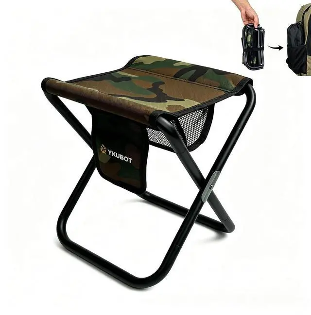 Main image of Ultralight Folding Camping Stool - Portable Heavy Duty Camp Seat for Hiking, Fishing & Travel - Supports 400 lbs, Compact Small Slacker Chair for Outdoor Events & Backpacking (Camo)