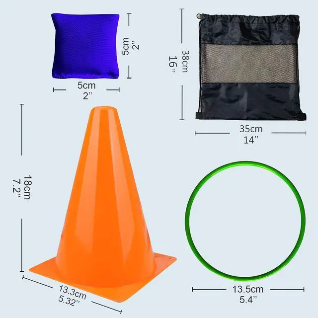Alt view image 6 of 7 - 31PCS 3 in 1 Carnival Outdoor Games Combo Set for Kids, Soft Plastic Cones Bean Bags Ring Toss Game, Gift for Birthday Party/Xmas