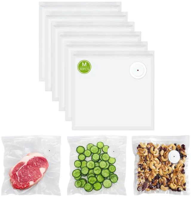 Main image of Vacuum Sealer Bags for Food, 30 PCS 8.3"×8.7" Reusable Vacuum Seal Bags with Air Valve for Food Storage, Ideal for Freshness Preservation