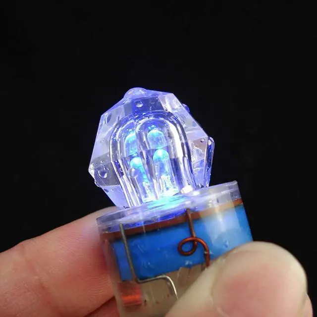 Alt view image 3 of 7 - LED Fishing Light (10-Pack) Underwater Deep Drop Lights Waterproof Diamond Tubular Underwater Fishing Lure Blue Light Attractants for Tuna Swordfish