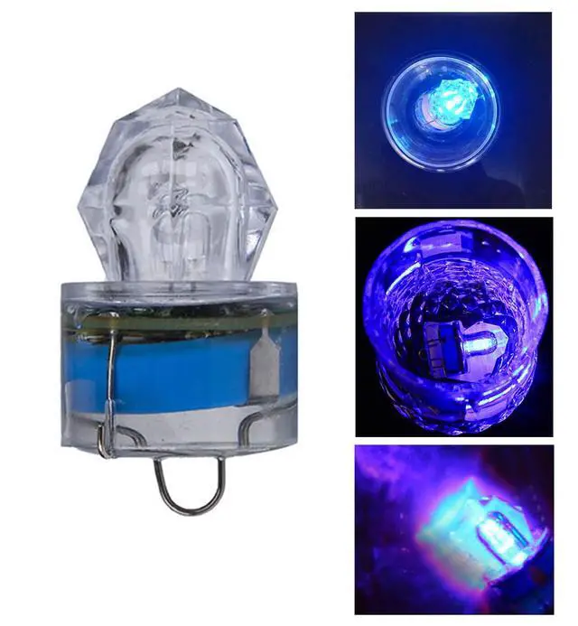 Alt view image 4 of 7 - LED Fishing Light (10-Pack) Underwater Deep Drop Lights Waterproof Diamond Tubular Underwater Fishing Lure Blue Light Attractants for Tuna Swordfish