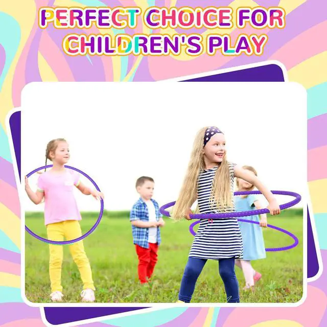 Alt view image 6 of 7 - 10 Pcs Exercise Hoop for Kids Detachable Adjustable Plastic Toy Colored Hoop Circles Playground Toys for Teens Games Gymnastics Dog Agility Equipment Party Decor, 28 Inch(Purple)
