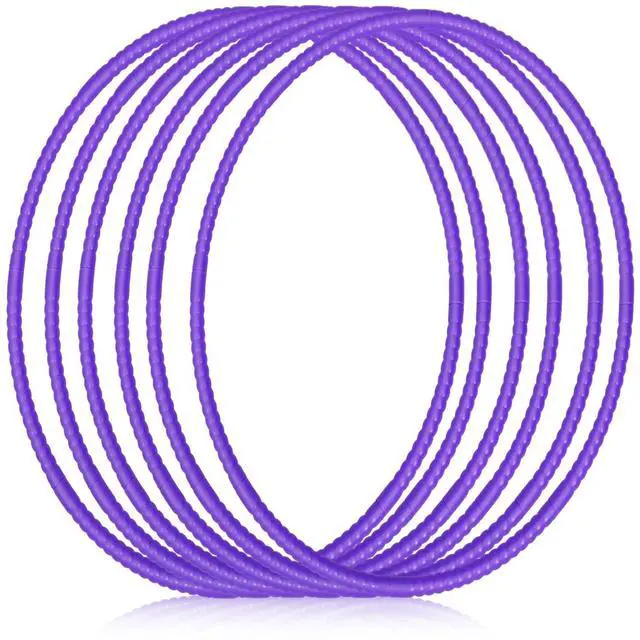 Main image of 10 Pcs Exercise Hoop for Kids Detachable Adjustable Plastic Toy Colored Hoop Circles Playground Toys for Teens Games Gymnastics Dog Agility Equipment Party Decor, 28 Inch(Purple)