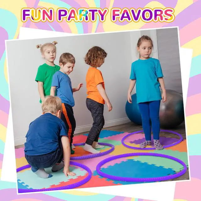 Alt view image 7 of 7 - 10 Pcs Exercise Hoop for Kids Detachable Adjustable Plastic Toy Colored Hoop Circles Playground Toys for Teens Games Gymnastics Dog Agility Equipment Party Decor, 28 Inch(Purple)