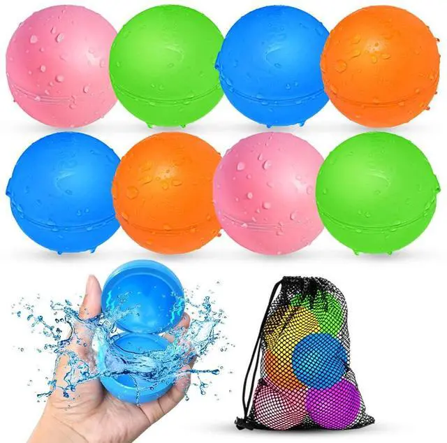 Main image of Reusable Water Balloons, Water Bombs Splash Ball, Magnetic Water Ball for Outdoor Games, Summer Party(8Pcs)