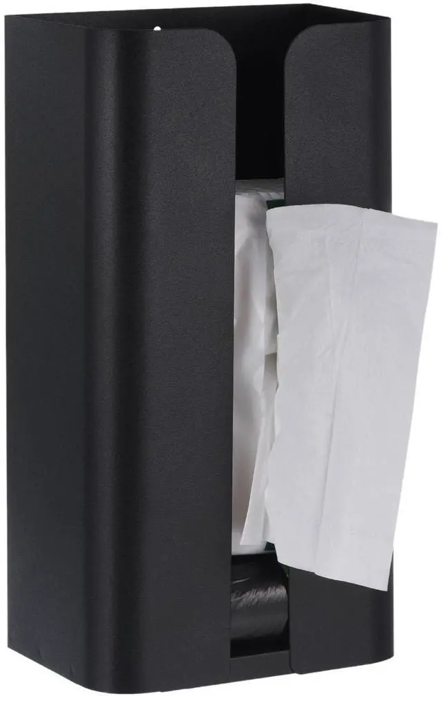 Main image of Tissue Holder with Magnetic Bottom, Tissue Box Wall Mounted Tissue Dispenser Holder for Kitchen Bathroom Countertop Black