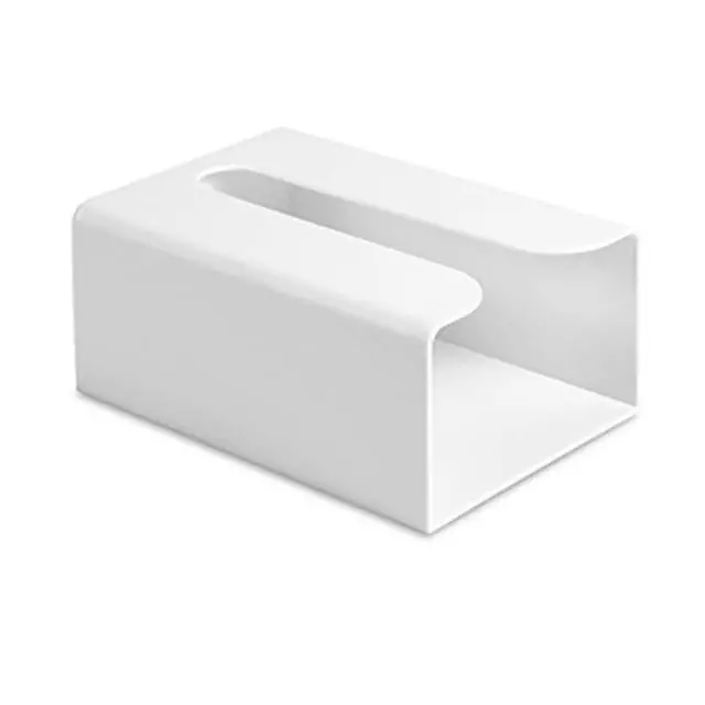 Main image of Tissue Box Cover,Wall Mount Tissue Box Holder Tissue Box Holder Self Adhesive Napkin Holder Dispenser for Table & Kitchen Cabinet & Wall, (White No self-Adhesive Strip 7.6in*5.3in*8.3in)