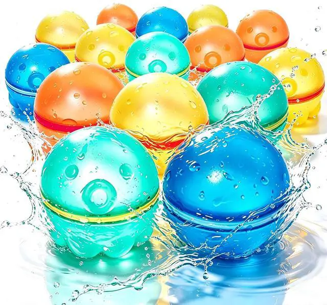 Main image of Reusable Water Balloons 16PCS: Summer Water Toys for Pool Beach & Outdoor,Magnetic Splash Balls for Kids Fun Games & Activities,Self-Sealing Refillable Water Bombs for Kids Ages 3-14