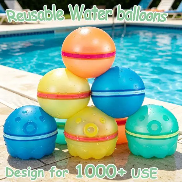 Alt view image 3 of 5 - Reusable Water Balloons 16PCS: Summer Water Toys for Pool Beach & Outdoor,Magnetic Splash Balls for Kids Fun Games & Activities,Self-Sealing Refillable Water Bombs for Kids Ages 3-14
