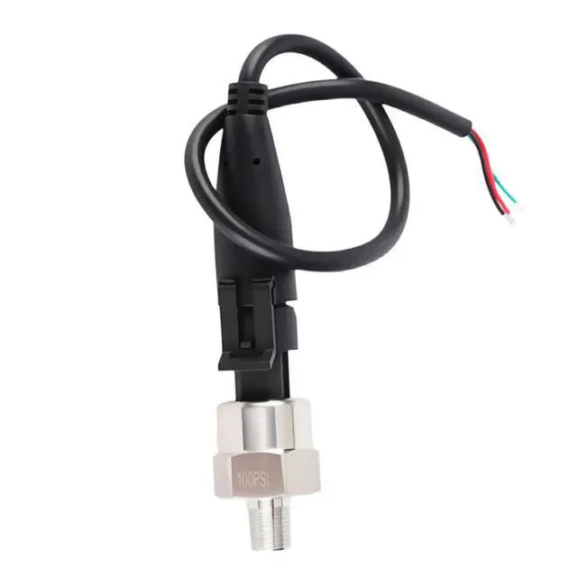 Alt view image 3 of 6 - 100 PSI Stainless Steel Pressure Transducer Sensor 1/8" NPT Thread with Connector Harness for Oil, Fuel, Air & Water