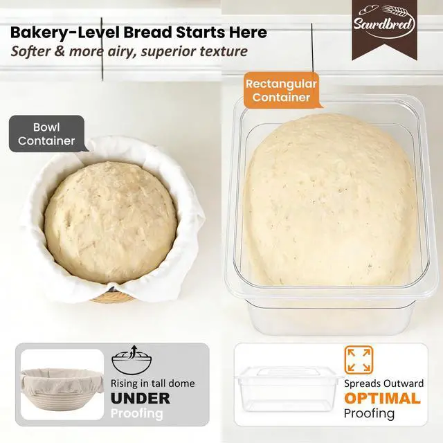 Alt view image 3 of 7 - Dough Proofing Container, 5Qt Large Capacity Holds Up to 6.6Lb of Dough, BPA-Free Tray with Lid Dough Rising Box for Bread, Sourdough, Pizza Dough Stackable Dough Container(Clear 1 Pack)