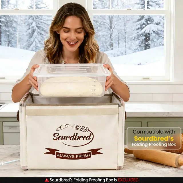 Alt view image 4 of 7 - Dough Proofing Container, 5Qt Large Capacity Holds Up to 6.6Lb of Dough, BPA-Free Tray with Lid Dough Rising Box for Bread, Sourdough, Pizza Dough Stackable Dough Container(Clear 1 Pack)