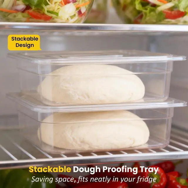 Alt view image 6 of 7 - Dough Proofing Container, 5Qt Large Capacity Holds Up to 6.6Lb of Dough, BPA-Free Tray with Lid Dough Rising Box for Bread, Sourdough, Pizza Dough Stackable Dough Container(Clear 1 Pack)
