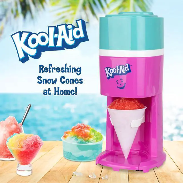 Main image of Kool-Aid Shave Ice and Snow Cone Machine, Multi-Use Ice Shaver for Frozen Treats, Slushies, Snow Cones, and More Reusable Cup and Ice Mold, Stainless Steel Blades Sharkleberry