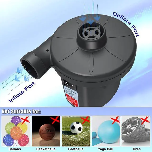 Alt view image 2 of 6 - Quick-Fill Electric Air Pump with 3 Nozzles