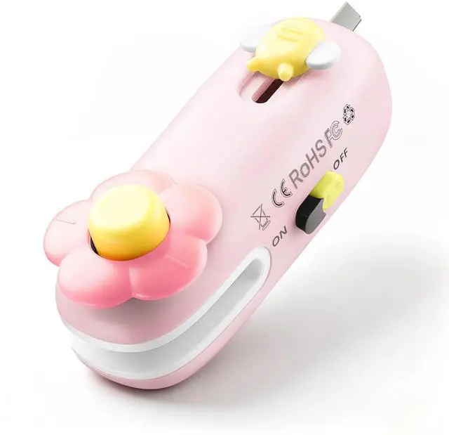 Main image of Rechargeable Bag Heat Sealer 2-in-1 Mini Handheld Snacks Sealer with Cutter & Magnet, Portable for Opening the Package, Sealing Plastic Food Storage Bags (Pink)