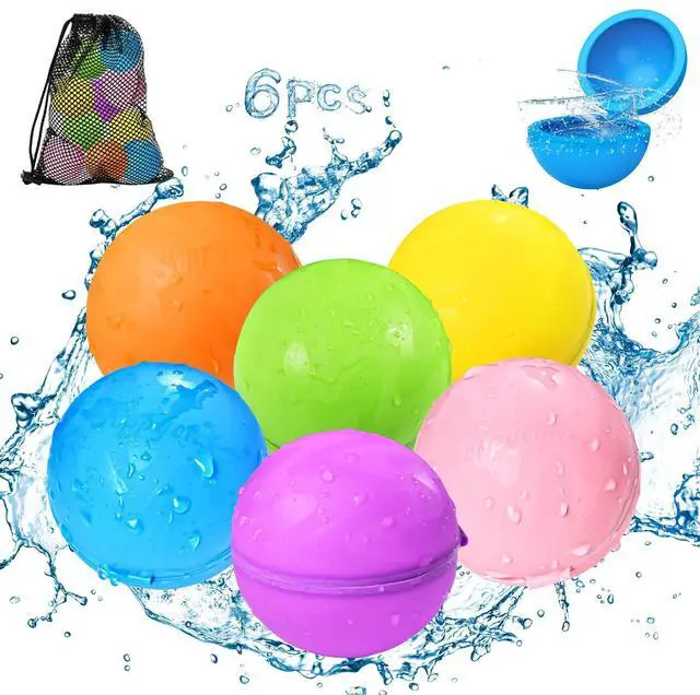 Main image of SOPPYCID Water Balloons Reusable Splash Ball, Latex-free Water Bomb Pool Toys, No Tying Easy Quick Fill, Magnetic Self-sealing Water Balls for Kids & Adults All Ages Summer Fun Outdoor Party Games