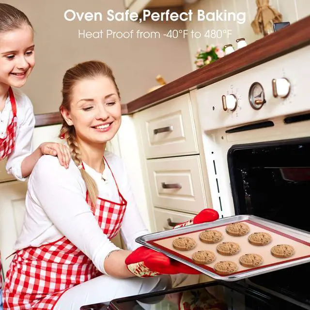 Alt view image 6 of 6 - Silicone Baking Mats Set of 6, Food Grade Non-stick Reusable Baking Mat, Silicone Baking Slip Mat Oven Liner Sheet, Round & Square Cake Pan Mat, Pastry Board Rolling Dough Mats for Macaron Cookie