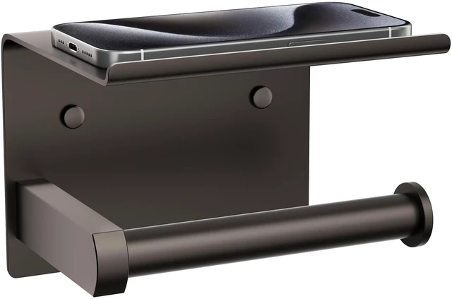 Main image of Toilet Paper Holder with Shelf Wall Mounted Toilet Paper Roll Dispenser Heavy Duty Stainless Steel Bronze