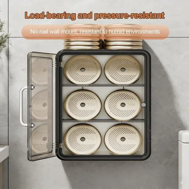 Alt view image 7 of 7 - Cream Wall Mounted Toilet Paper Holder with Clear Storage Drawer, Double Layer Bathroom Paper Towel Dispenser for Sanitary Pads, Waterproof Toilet Tissue Box with Magnetic Cover (White)