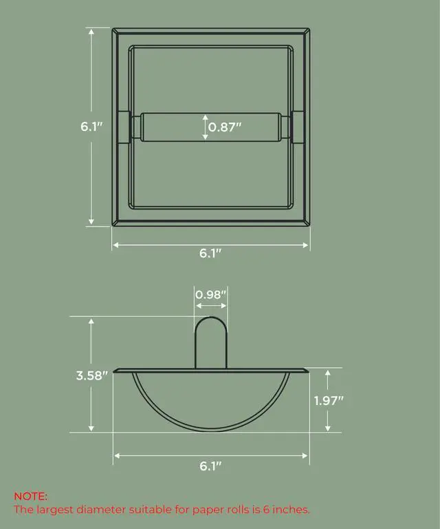 Alt view image 6 of 7 - Recessed Toilet Paper Holder, Stainless Steel Durable Tissue Roll Holder Wall Mount for Bathroom Space Saving Design with Mounting Bracket, in Wall Toilet Paper Dispenser Insert, Matte Black