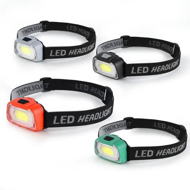 Main image of Camping Headlamp Flashlight 4 Pack, Outdoor Battery Powered Head Lamp Gear for Running, Reading, Hiking, Walking, Climbing, Fishing, Hunting, Jogging, Headlight Multipack for Adults, Kids