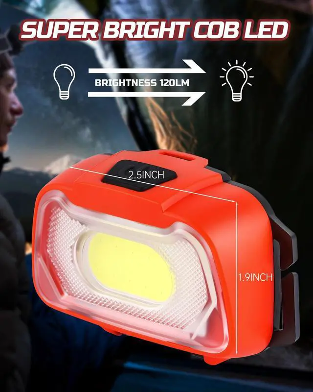 Alt view image 2 of 7 - Camping Headlamp Flashlight 4 Pack, Outdoor Battery Powered Head Lamp Gear for Running, Reading, Hiking, Walking, Climbing, Fishing, Hunting, Jogging, Headlight Multipack for Adults, Kids