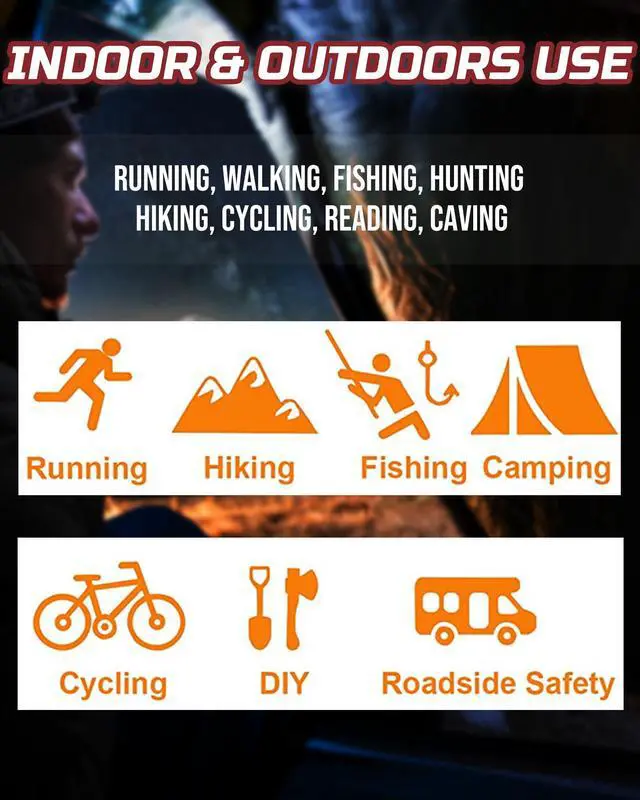 Alt view image 5 of 7 - Camping Headlamp Flashlight 4 Pack, Outdoor Battery Powered Head Lamp Gear for Running, Reading, Hiking, Walking, Climbing, Fishing, Hunting, Jogging, Headlight Multipack for Adults, Kids