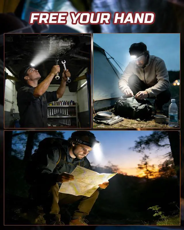 Alt view image 6 of 7 - Camping Headlamp Flashlight 4 Pack, Outdoor Battery Powered Head Lamp Gear for Running, Reading, Hiking, Walking, Climbing, Fishing, Hunting, Jogging, Headlight Multipack for Adults, Kids