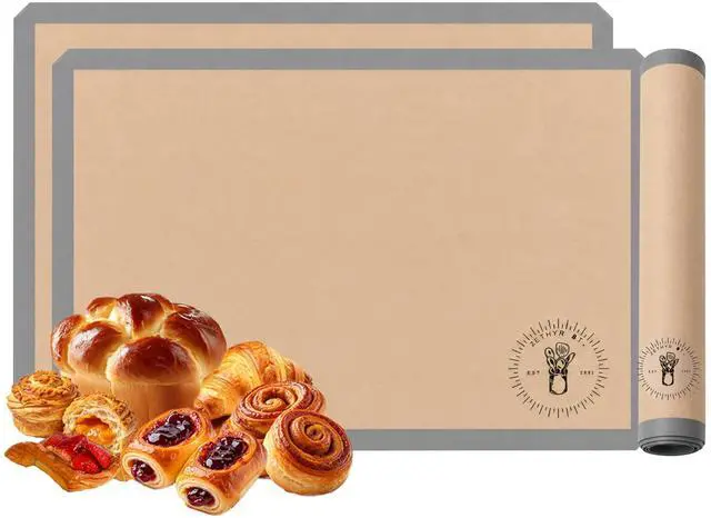 Main image of Silicone Baking Mats, Full size, Baking Sheet Liners, Pack of 2, Oven Safe, 16 x 24 inch (40x60 cm), Non-Stick, Silicone Baking Sheet Liner, Perfect For Baking Macarons Cookies And Cakes