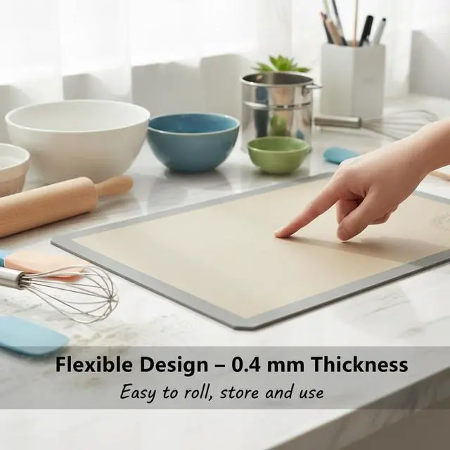 Alt view image 4 of 7 - Silicone Baking Mats, Full size, Baking Sheet Liners, Pack of 2, Oven Safe, 16 x 24 inch (40x60 cm), Non-Stick, Silicone Baking Sheet Liner, Perfect For Baking Macarons Cookies And Cakes
