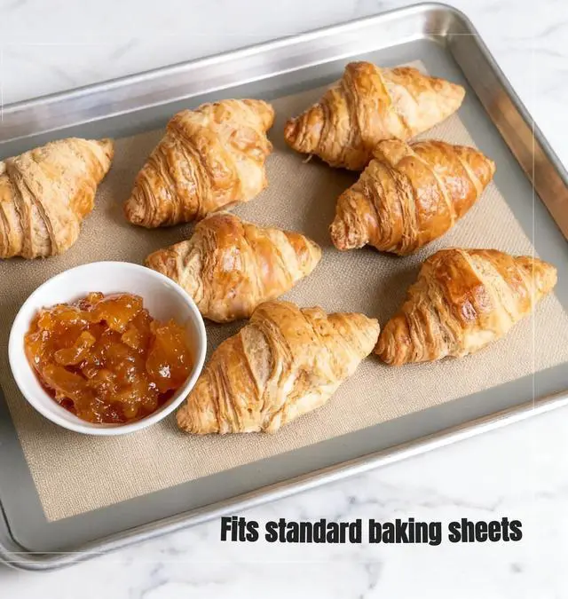 Alt view image 3 of 7 - Silicone Baking Mats, Full size, Baking Sheet Liners, Pack of 2, Oven Safe, 16 x 24 inch (40x60 cm), Non-Stick, Silicone Baking Sheet Liner, Perfect For Baking Macarons Cookies And Cakes