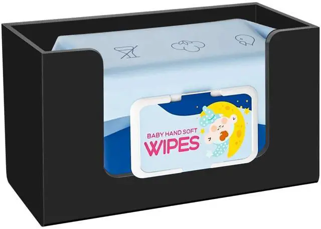 Main image of Wipe Holder Wall Mount Dispenser for Bathroom Tissue Box Acrylic Black