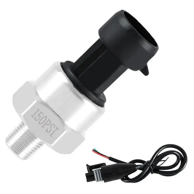 Main image of 150 PSI Pressure Transducer Sensor with Connector Harness, 1/8"NPT Thread Stainless Steel Pressure Transmitter for Oil Fuel Water Air