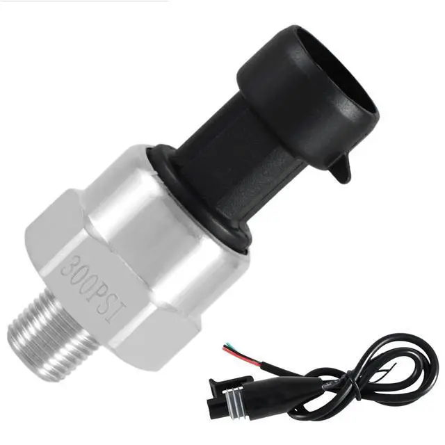 Main image of 300 PSI Pressure Transducer Sensor with Connector Harness, 1/8"NPT Thread Stainless Steel Pressure Transmitter for Oil Fuel Water Air