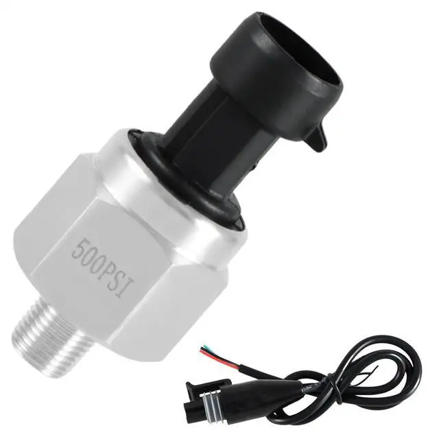 Main image of 500 PSI Pressure Transducer Sensor with Connector Harness, 1/8"NPT Thread Stainless Steel Pressure Transmitter for Oil Fuel Water Air