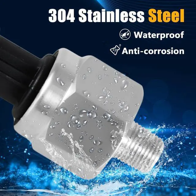 Alt view image 5 of 7 - 500 PSI Pressure Transducer Sensor with Connector Harness, 1/8"NPT Thread Stainless Steel Pressure Transmitter for Oil Fuel Water Air