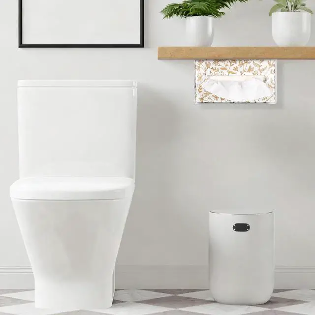 Alt view image 4 of 7 - Acrylic Tissue Box Holder Wall Mounted, Clear Rectangular Tissue Cover Organizer with Self Adhesive Hook and Screws, Classic Tissues Dispenser for Bathroom Toilet Kitchen Desk Cabinets RVs