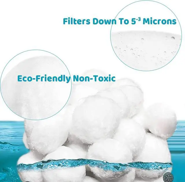 Alt view image 4 of 6 - 3.4lbs Pool Filter Balls for Sand Filter Pump for Above Ground Pool, Equals 120 lbs Pool Filter Sand, Reusable Filter Balls Replace Pool Filter Sand