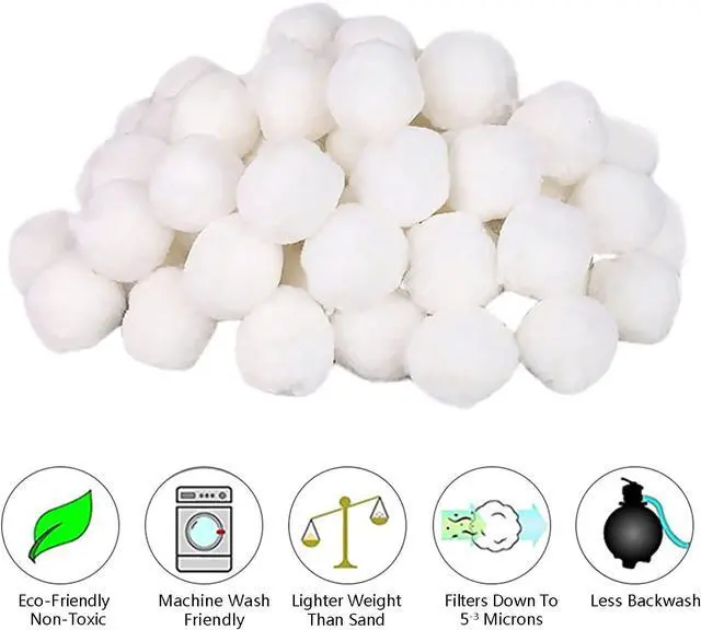 Alt view image 5 of 6 - 3.4lbs Pool Filter Balls for Sand Filter Pump for Above Ground Pool, Equals 120 lbs Pool Filter Sand, Reusable Filter Balls Replace Pool Filter Sand