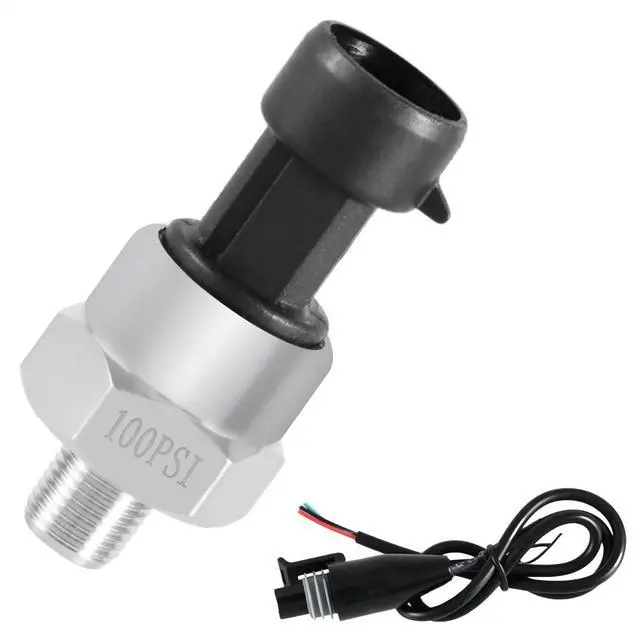 Main image of 100 PSI Pressure Transducer Sensor with Connector Harness, 1/8"NPT Thread Stainless Steel Pressure Transmitter for Oil Fuel Water Air