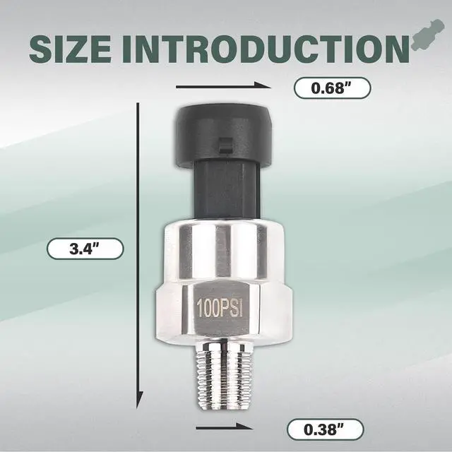 Alt view image 4 of 6 - 100 Psi Pressure Transducer Sender Sensor - 1/8" -27 NPT 27 NPT Thread Stainless for Oil Fuel Air Water Pressure with Harness