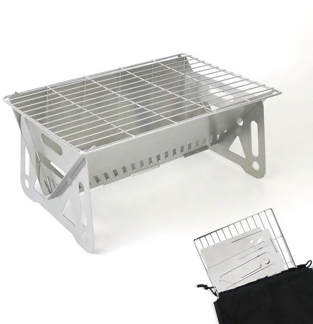 Main image of Mini Portable Charcoal Grill,Small BBQ Grill Tabletop Fire Pit for Camping Patio Outdoor Stainless Steel Camping Folding Barbecue Grills Backpacking Grills