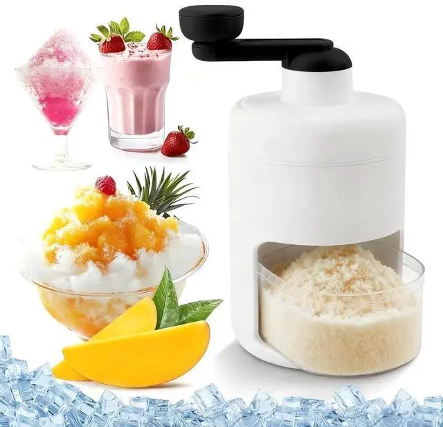 Main image of Ice Mini Snow Cone Machine, Portable Countertop Ice Shaver with No Slip Base, No Electricity Needed, Ice Cup Included, Lightweight, Stainless Steel Blade