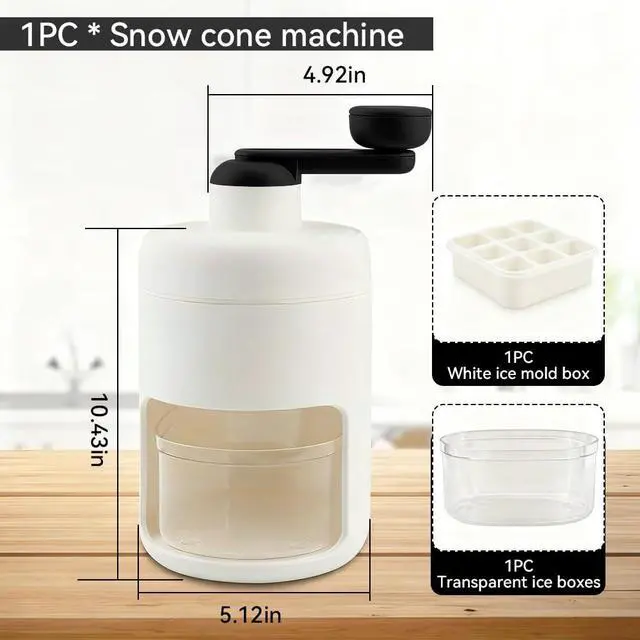 Alt view image 5 of 5 - Ice Mini Snow Cone Machine, Portable Countertop Ice Shaver with No Slip Base, No Electricity Needed, Ice Cup Included, Lightweight, Stainless Steel Blade