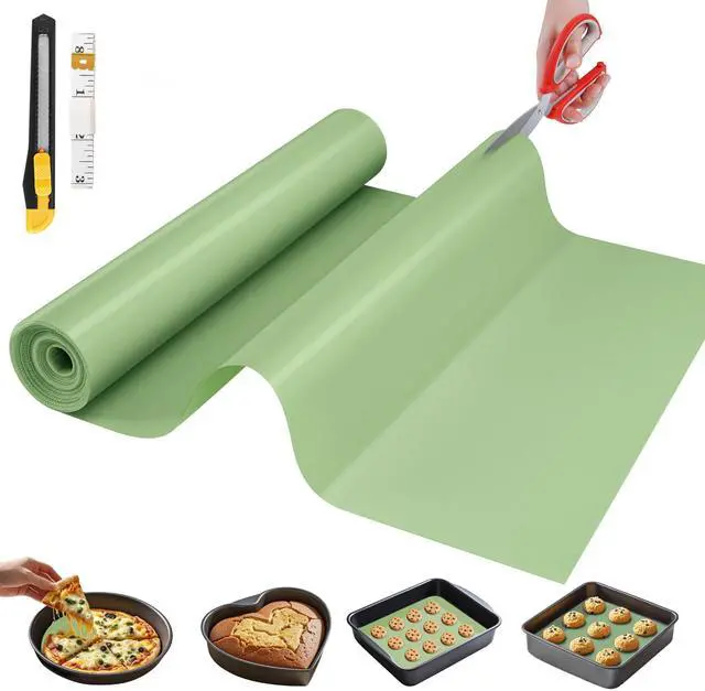 Main image of Silicone Baking Mat, 12 IN x 6 FT Free Cutting Baking Sheet,Non-Stick Reusable Dough & Pastry Mat,Non-Slip Silicone Mat Roll for Air Fryer Liner,Freeze Dryer,Oven Baking Pan,Kitchen Counter