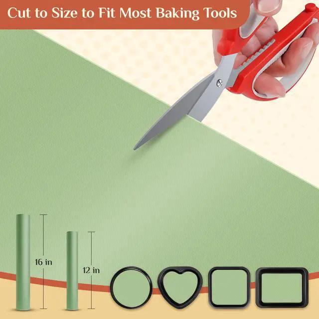 Alt view image 2 of 7 - Silicone Baking Mat, 12 IN x 6 FT Free Cutting Baking Sheet,Non-Stick Reusable Dough & Pastry Mat,Non-Slip Silicone Mat Roll for Air Fryer Liner,Freeze Dryer,Oven Baking Pan,Kitchen Counter